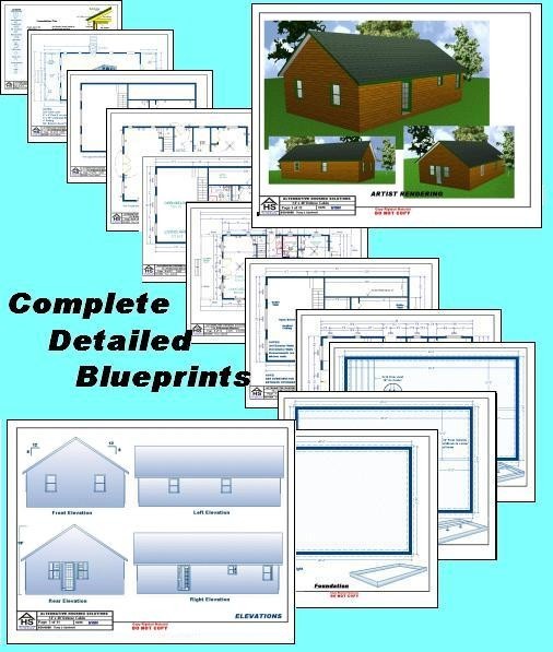 24x40 Deluxe Cabin Plans Package, Blueprints, Material List