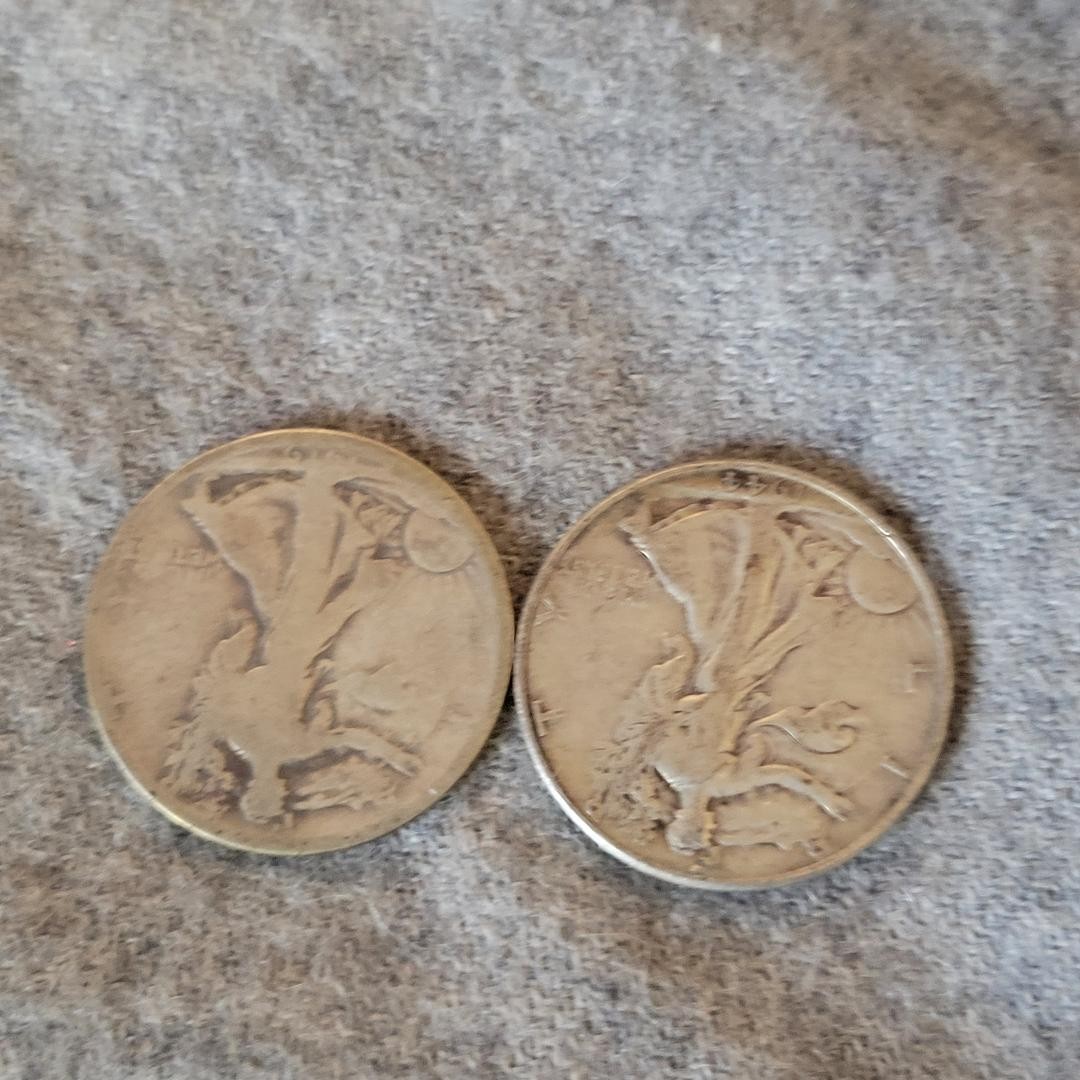 2 Walking Liberty Half Dollars $1 Scrap Silver 90%