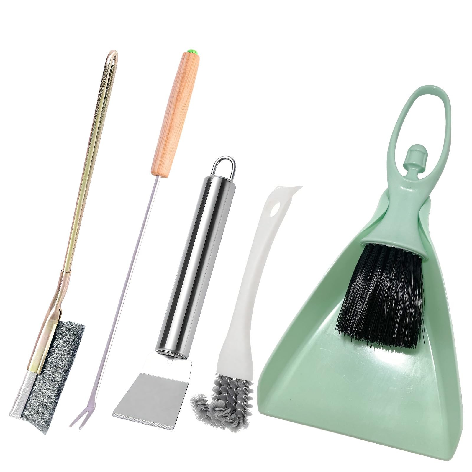 5Pcs Bird Cage Cleaner Kit, Stainless Steel Bird Poop Remover Brush & Scraper...