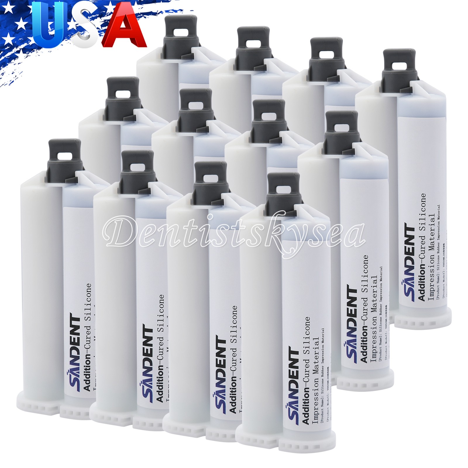 Dental Impression Material VPS Medium Body Fast Set 50ml Cartridge & Tips PVS