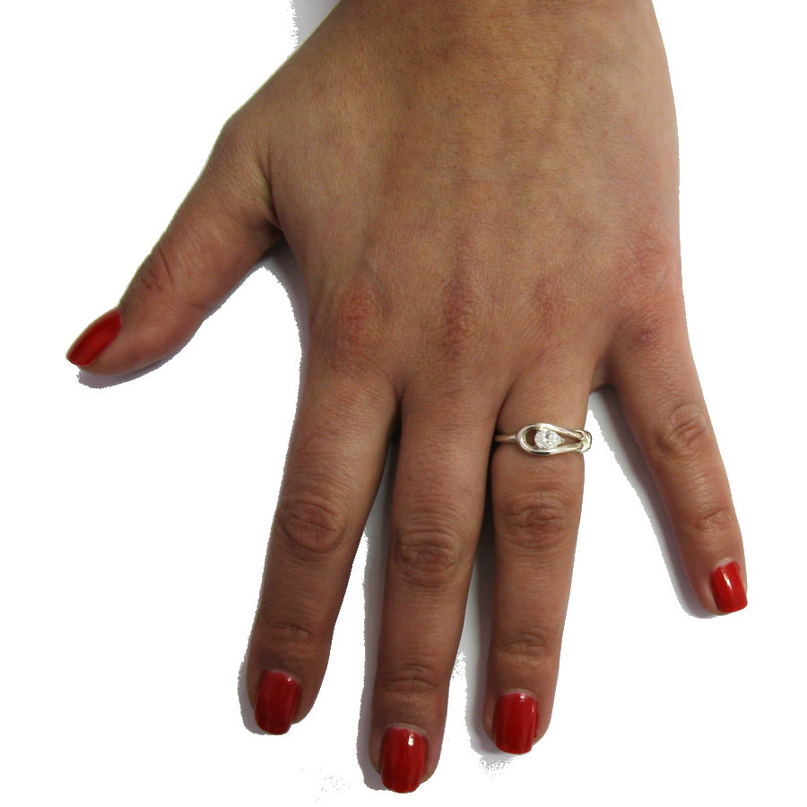 Stylish Sterling Silver Ring Solid 925 With Cubic Zirconia Handcrafted