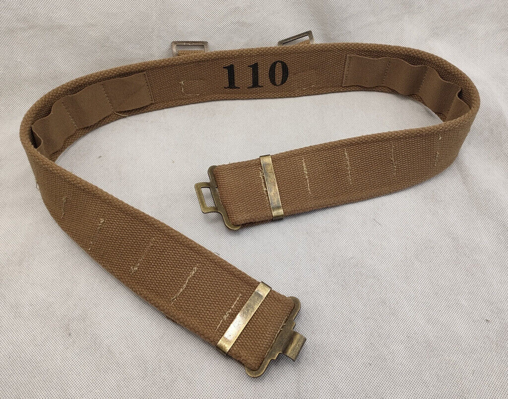 WW2 UK BRITISH ARMY P37 BELT 110 EN FIELD MILITARY CANVAS EQUIPMENT BELT
