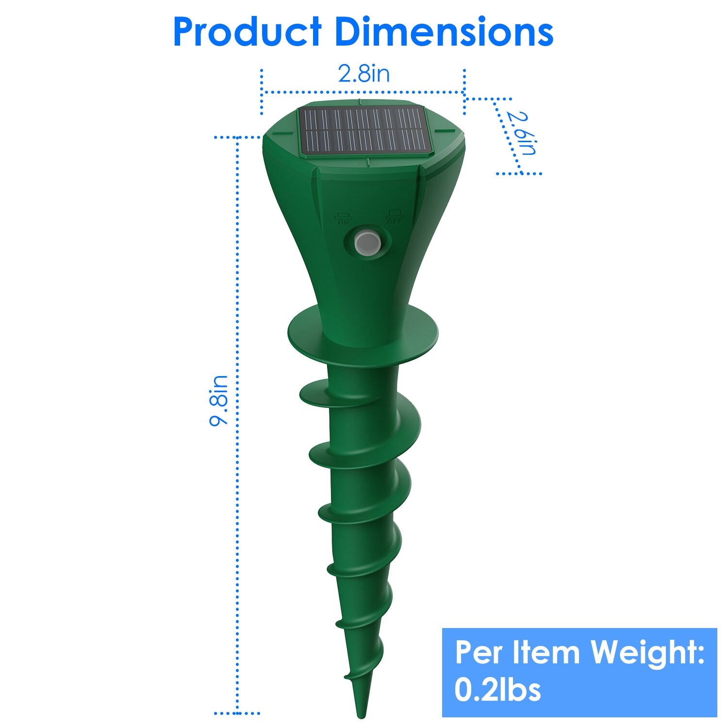 8Packs Solar Screw Groundhog Gopher Deterrent Vibration Stake