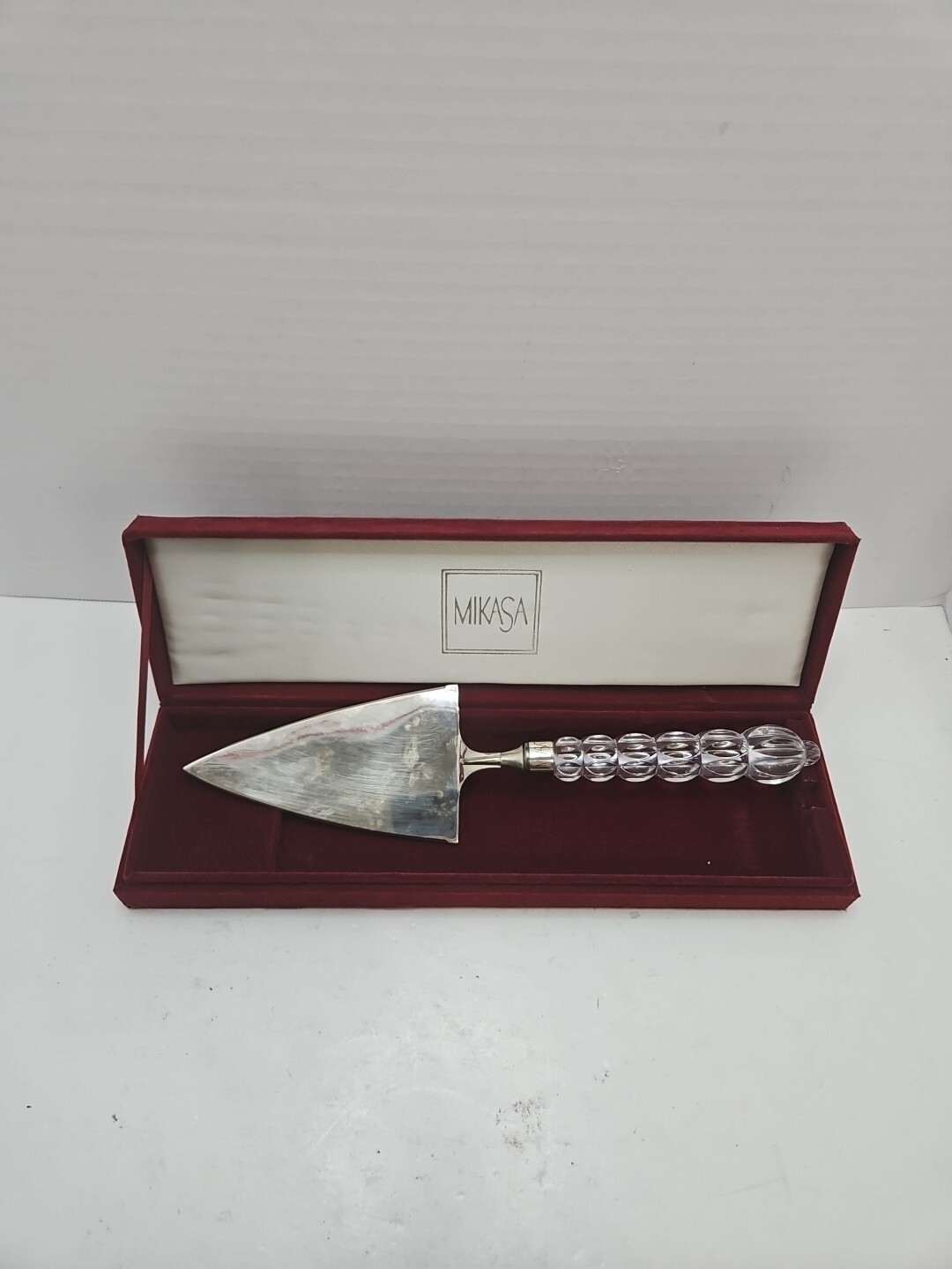 Mikasa Austria Silver Plate Cake Server With Crystal Handle In Display Box