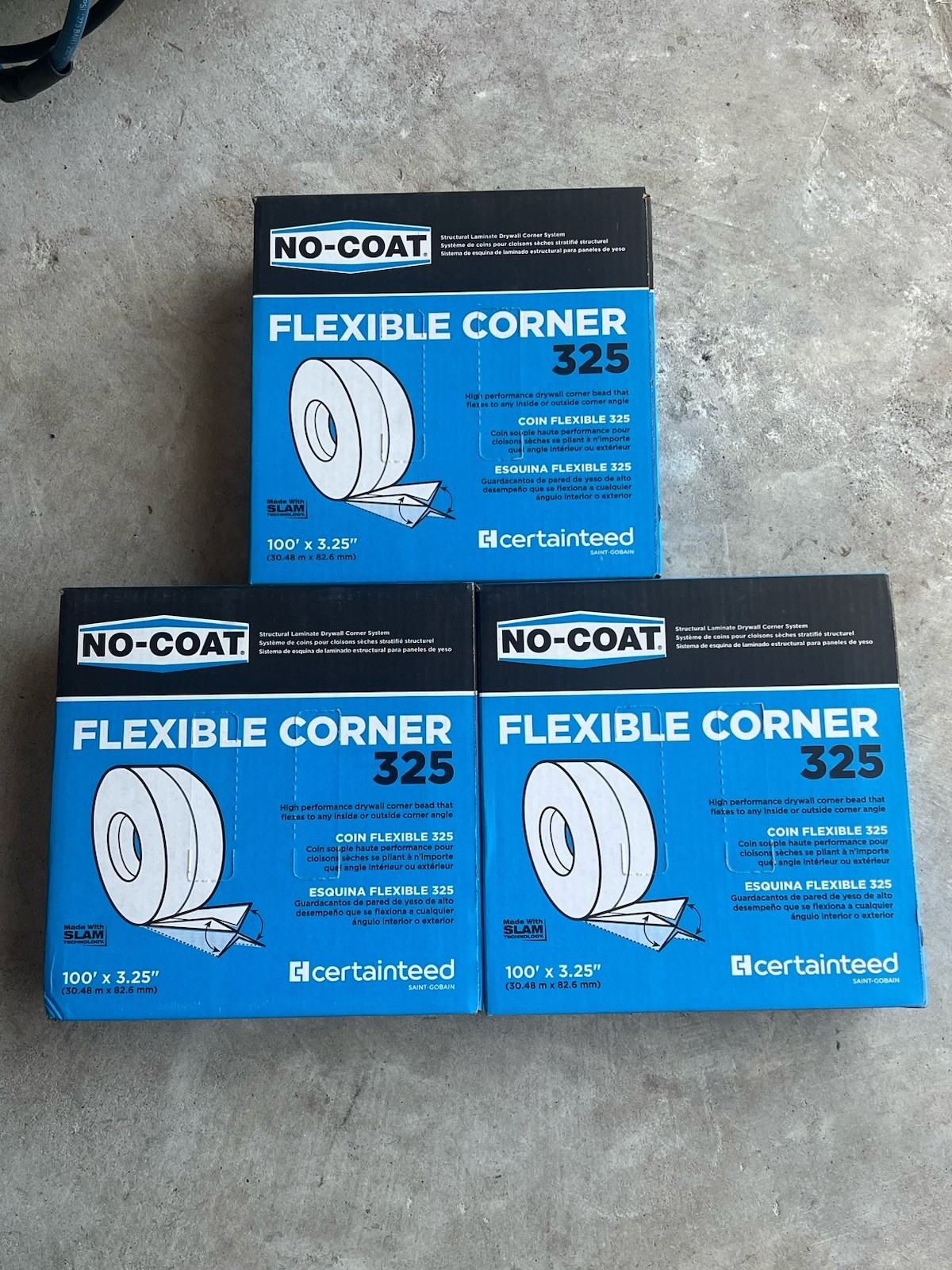 3X - No-Coat Ultraflex 325 Flexible Drywall Corner Trim - 100' Roll CertainTeed