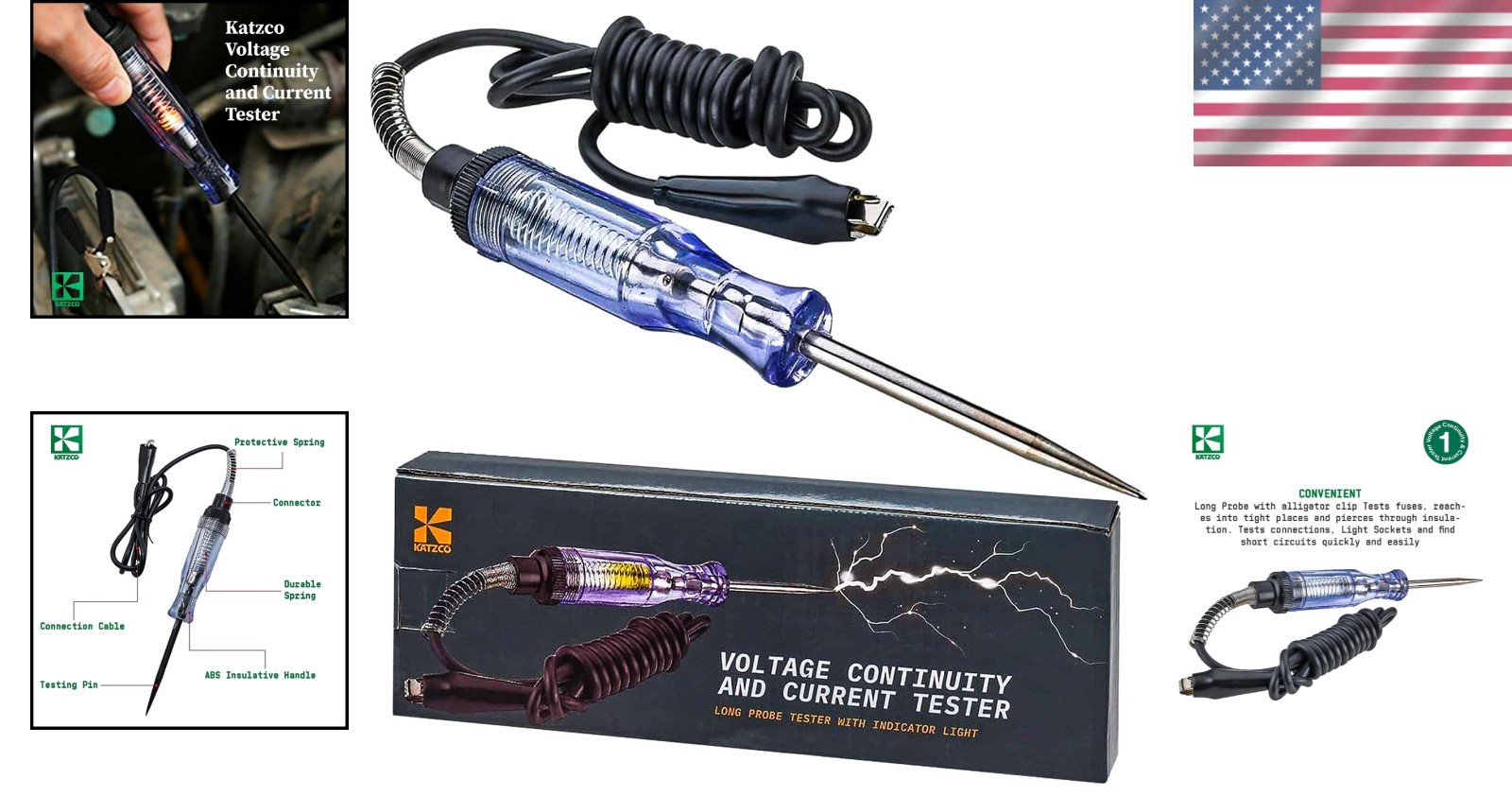 Portable Voltage Tester with Sharp Probe & 54" Cord - Prevent Electrical Issues