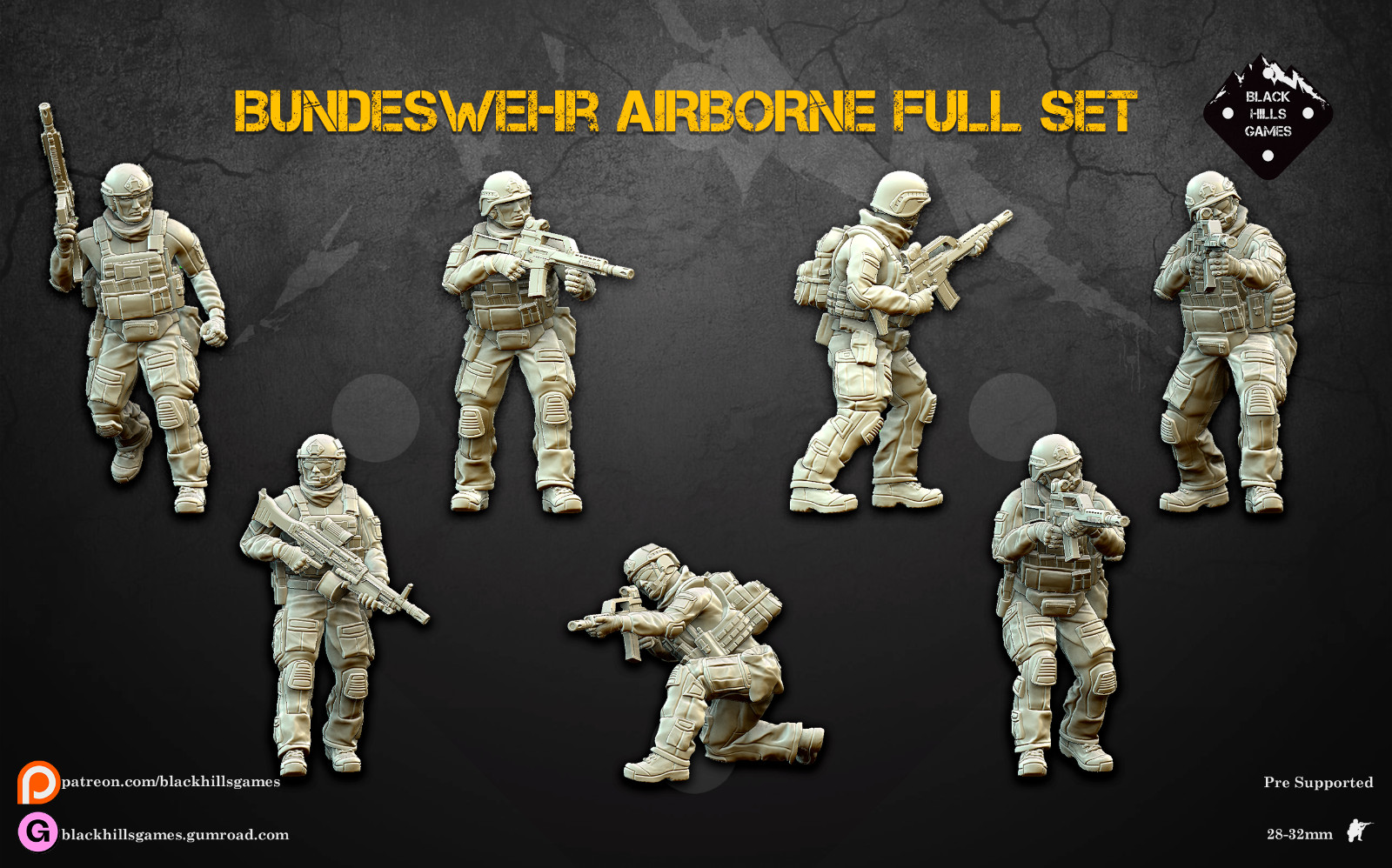 Black Hills Games Modern Miniatures German Bundeswehr Airborne Spectre 20mm 28mm