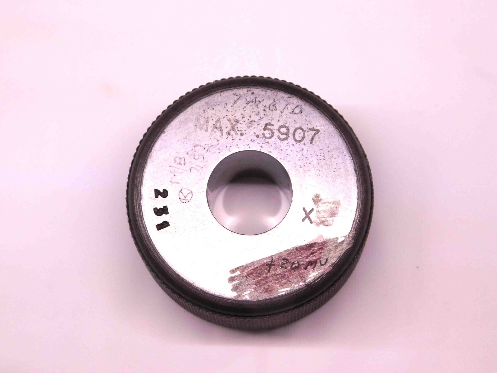 .5907 CLASS X MASTER PLAIN BORE RING GAGE .5938 -.0031 UNDERSIZE 19/32 15 mm
