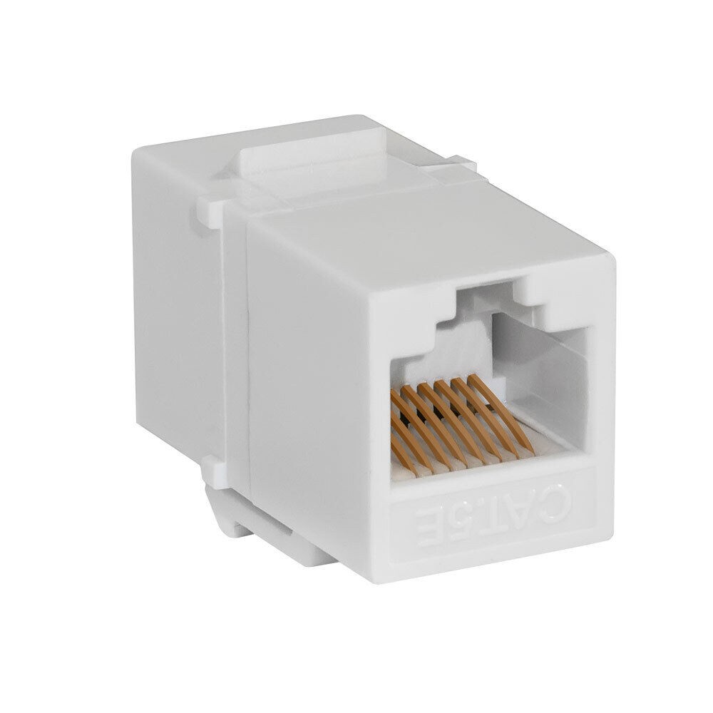 4 Pack Cat5e Keystone Jack Snap-In Ethernet Inline Coupler RJ45 8P8C Plug White