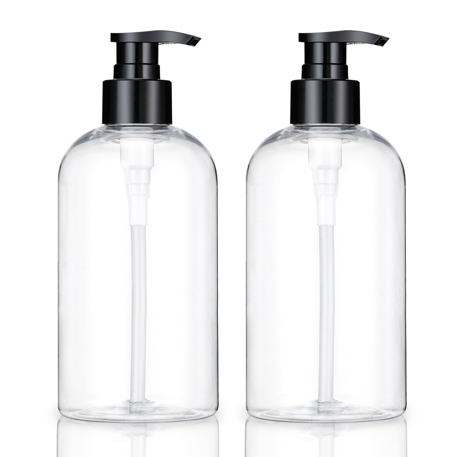 Empty Plastic Pump Bottles Dispenser 2 Pack Clear Refillable Pump Bottle