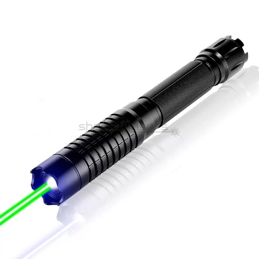 Laser Pointer Adjustable Focus GR 520nm Flashlight Visidle Beam Light+Gift BOX