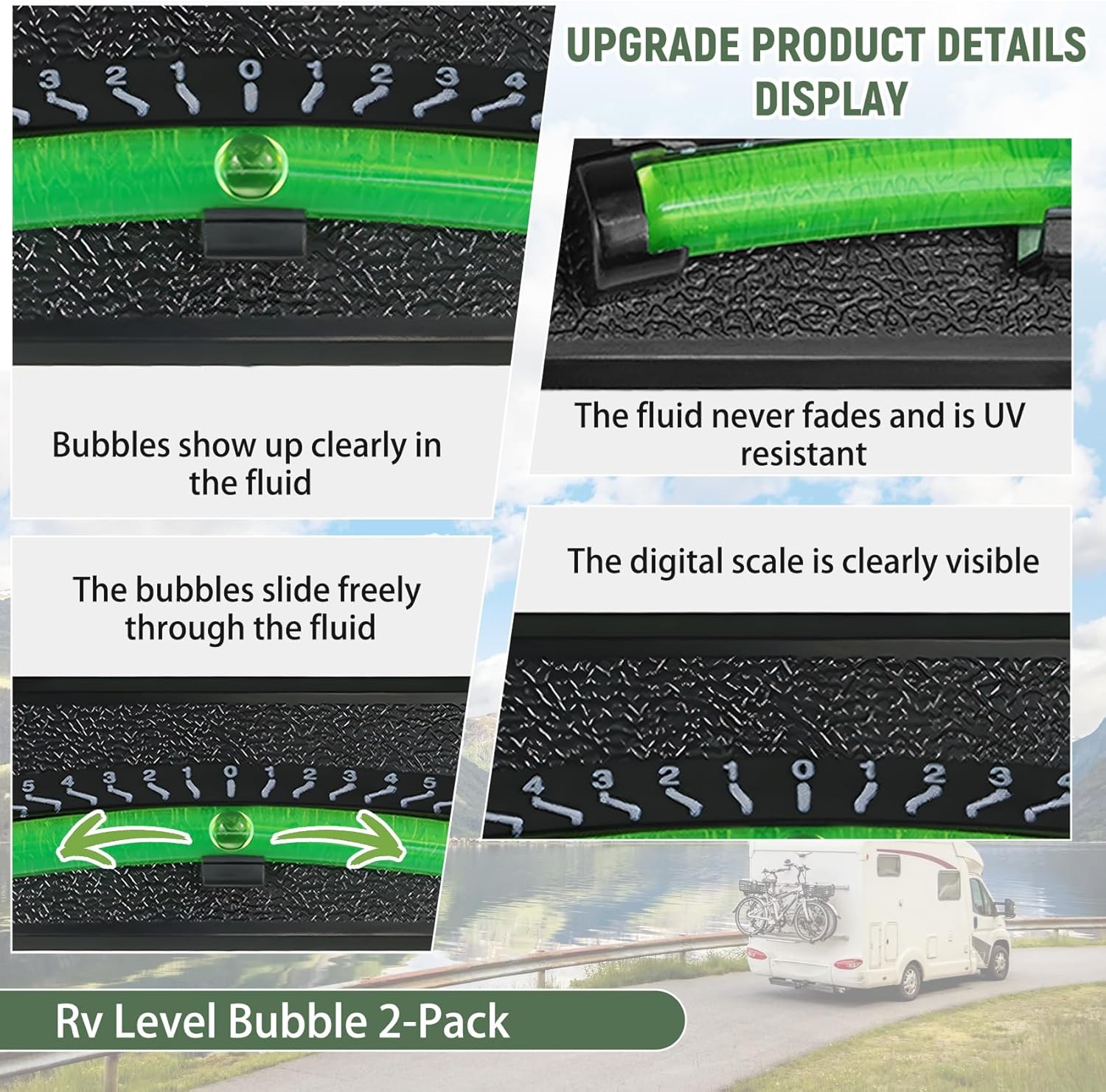 Rv Bubble Level Camper Level Bubble 2 Pack For Trailer Leveling Bubble,High Visi