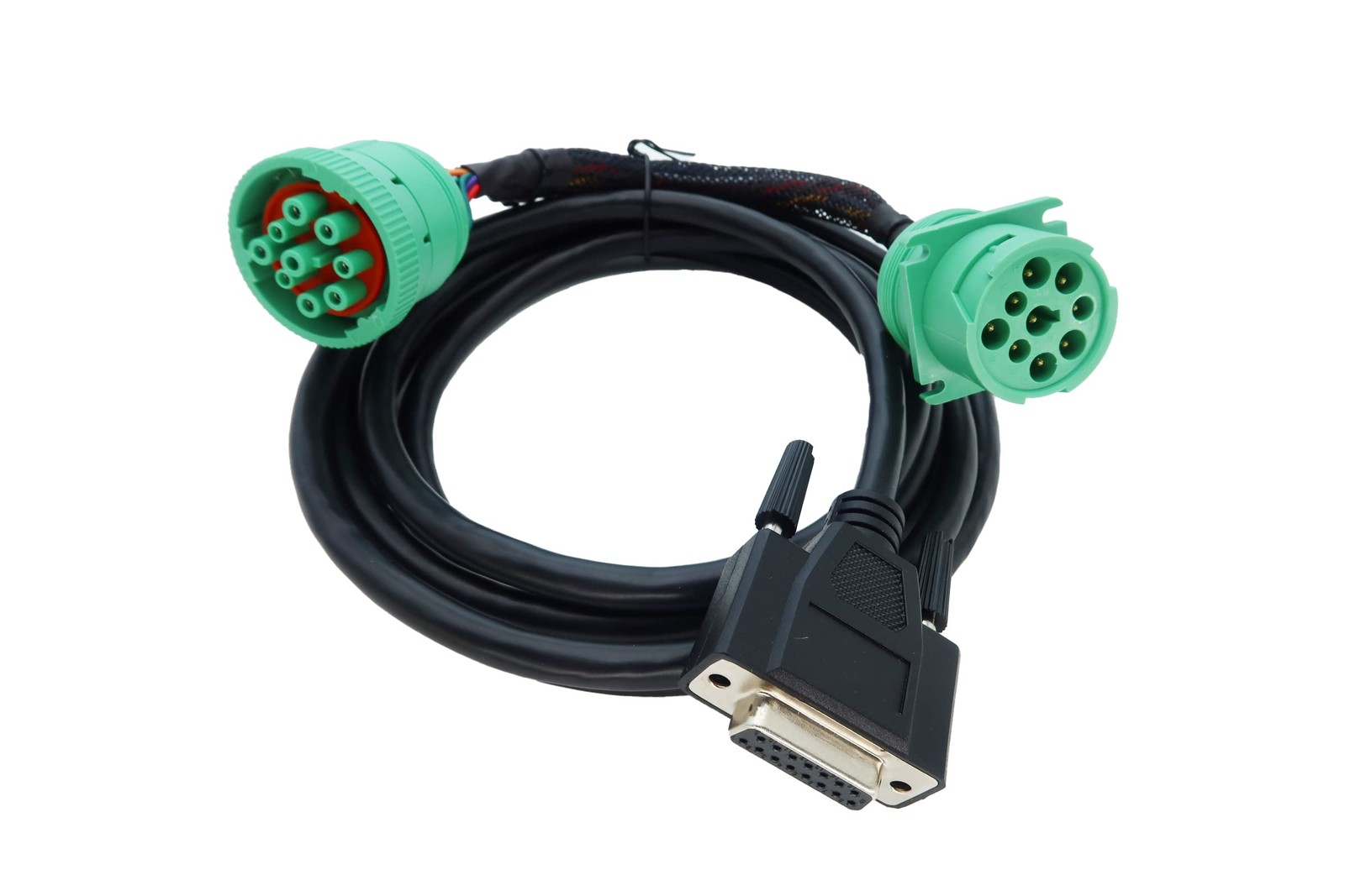 DB15 To Green Type 2 J1939 Male And Female Splitter Y Cable Fits Truck ELD