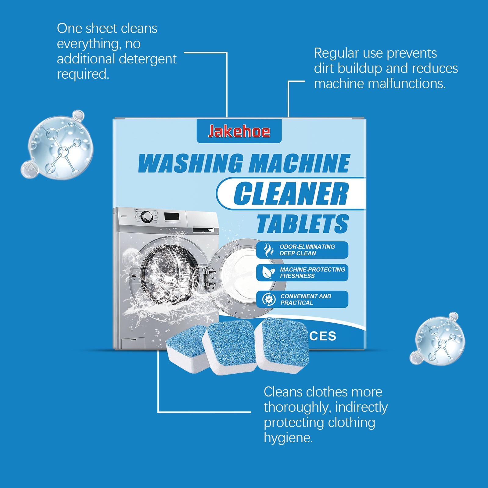 Washing Machine Cleaner, Deodorizer & Descaler 12/24/36-Pack - 1 Year Supply