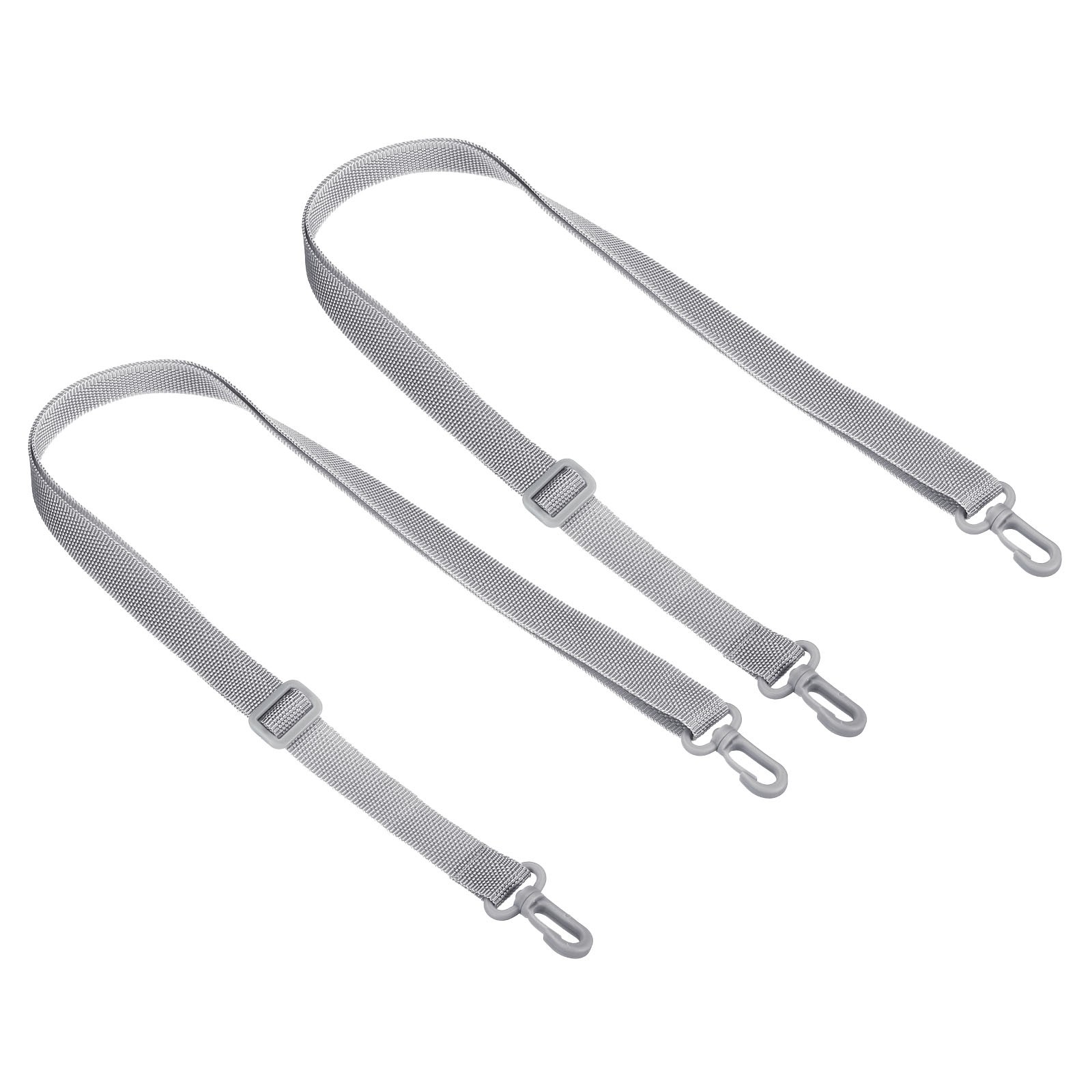 2Pcs Water Bottle Shoulder Strap 20mmx1.2m Adjustable Clips Bag Belt Grey Black