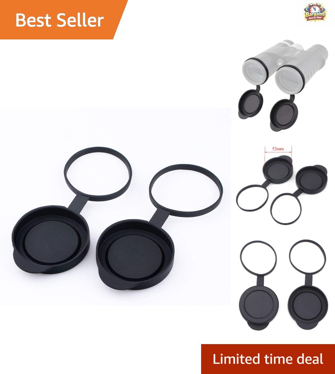 Durable Waterproof Rubber Lens Caps for 52-53mm Binoculars - Ultimate Protection