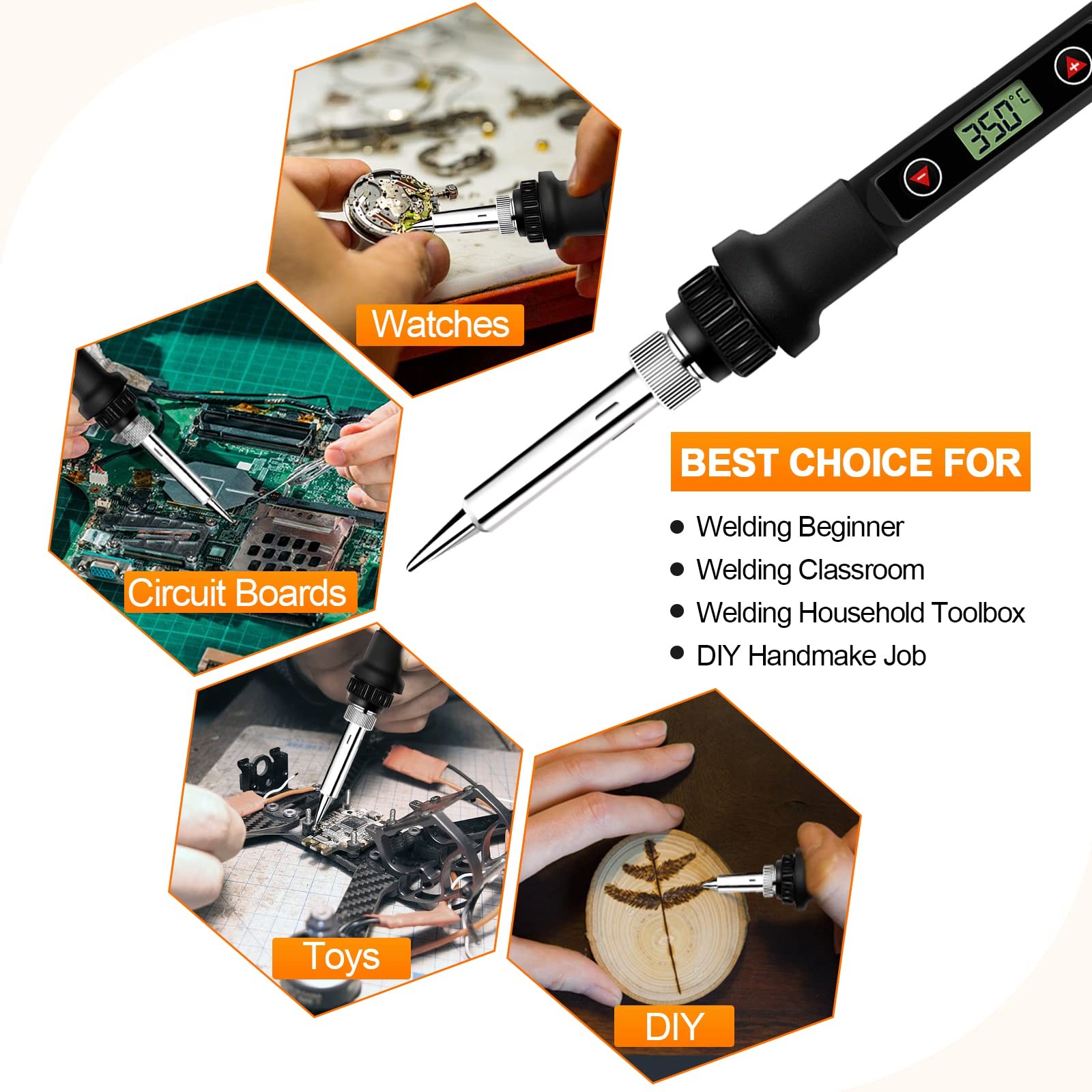 Soldering Iron Kit 80w Lcd Adjustable Temperature 180520? Solder Kit Electronics