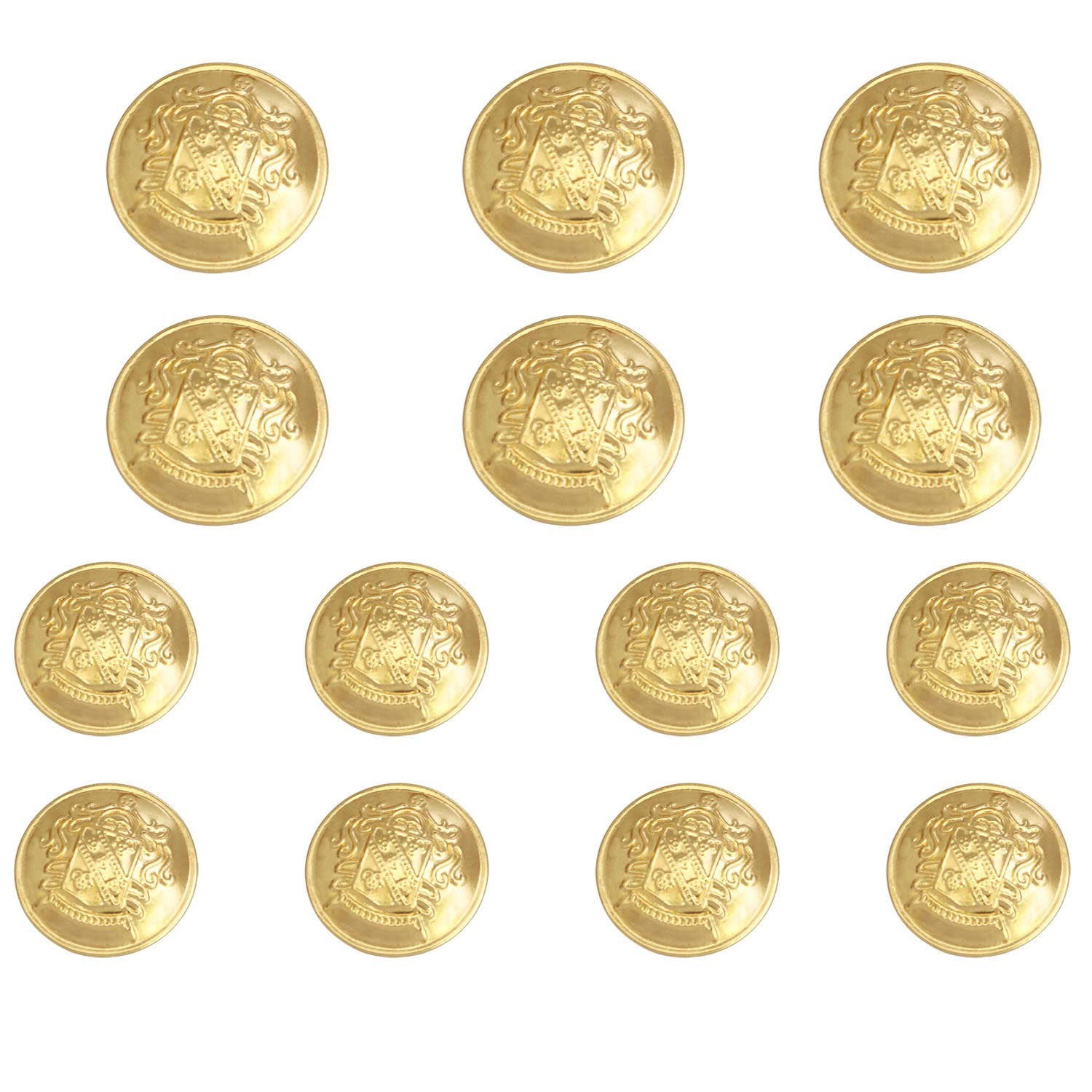 ZYAMY 14PCS Retro Metal Blazer Buttons 15 millimeters, 20 Golden