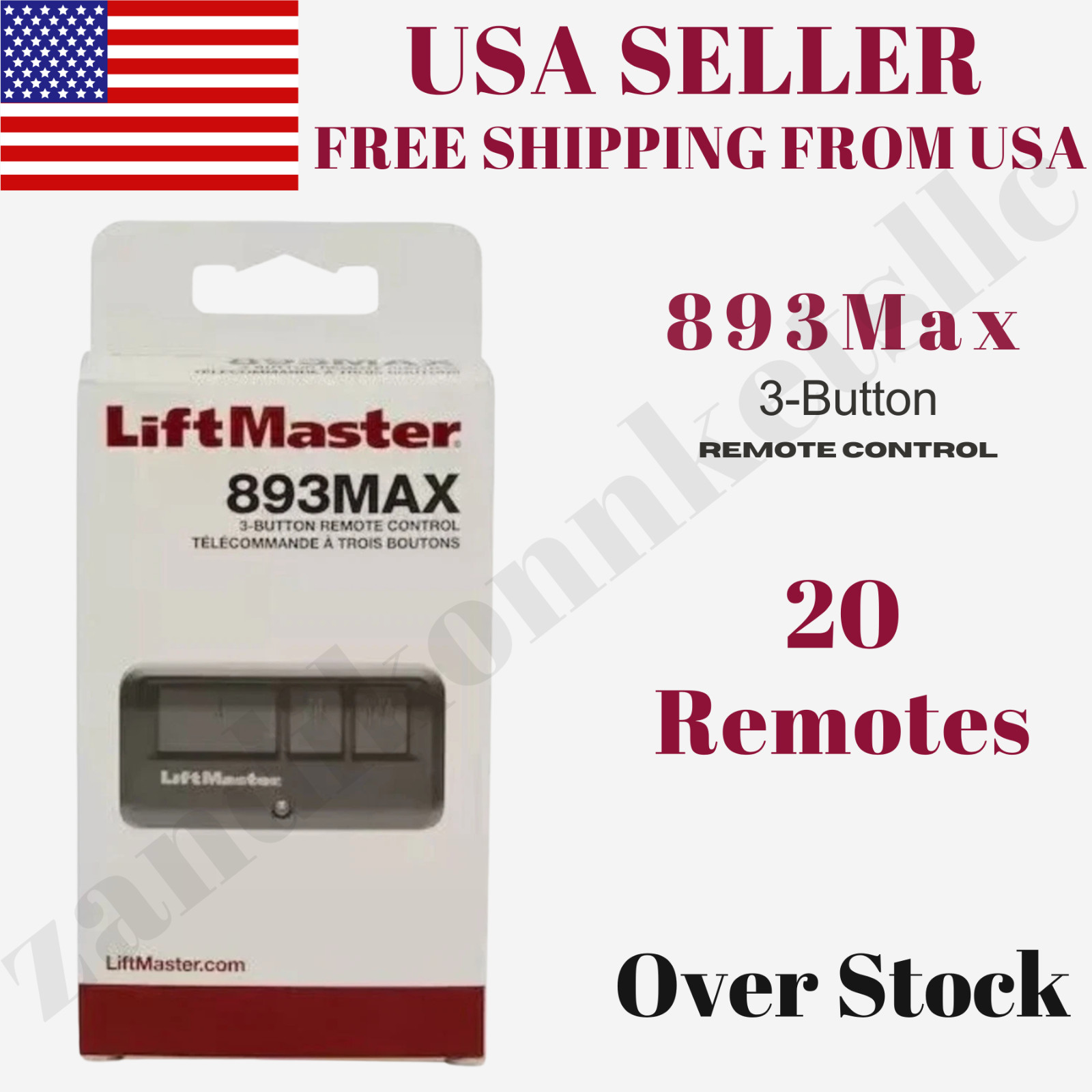 20 Pack LiftMaster 893MAX Garage Door Opener Remote Control 3 Button Genuine