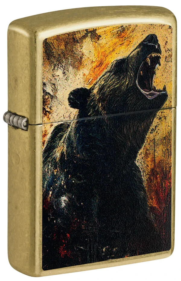 Zippo Grizzly Roar Design Street Brass 46695