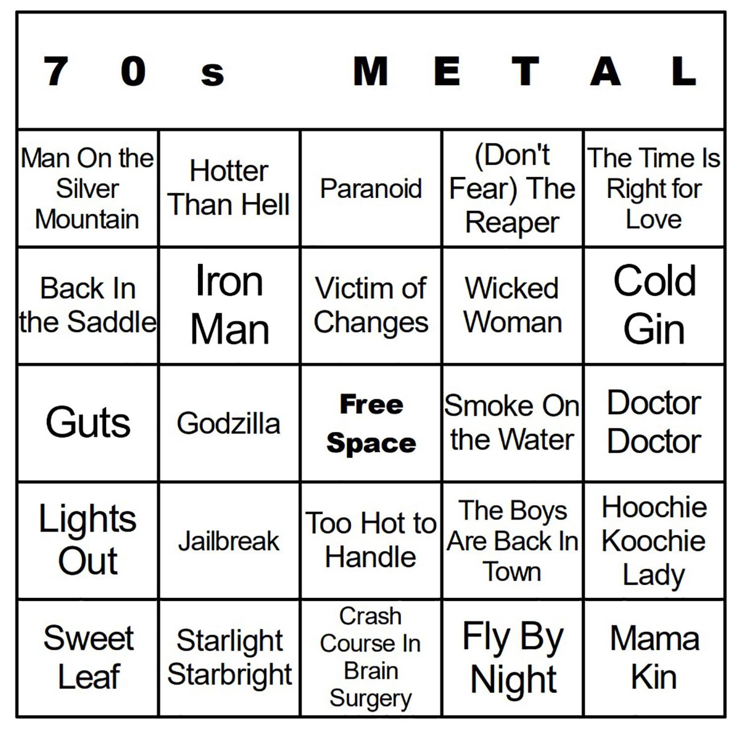 Bangin' Meats CardTunz 100 Music Bingo Cards Printed and Laminated Many Music