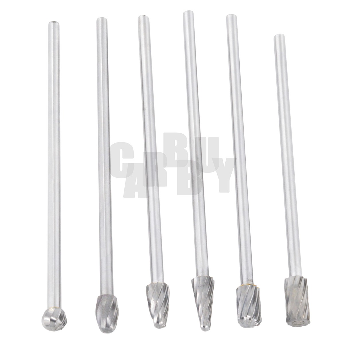 6pcs Rotary File Cut Burr 1/4" Carbide Burs Cast Iron Steel Alloy Metal Copper