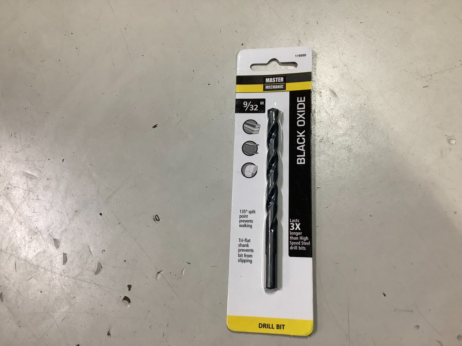 MASTER MECHANIC HIGH SPEED STEEL BLACK OXIDE DRILL BIT 9/32"