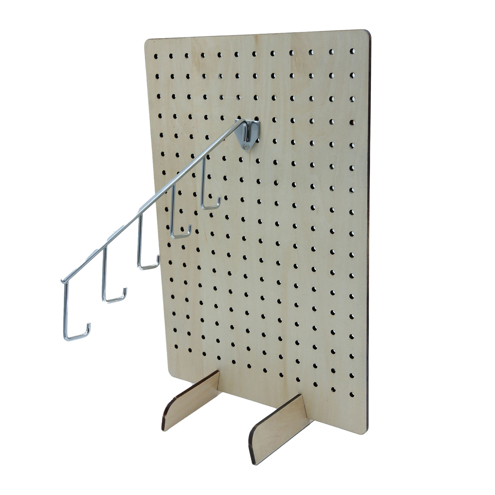 SSWBasics Chrome 5 J-Hook Waterfall for Pegboard - Pack of 5