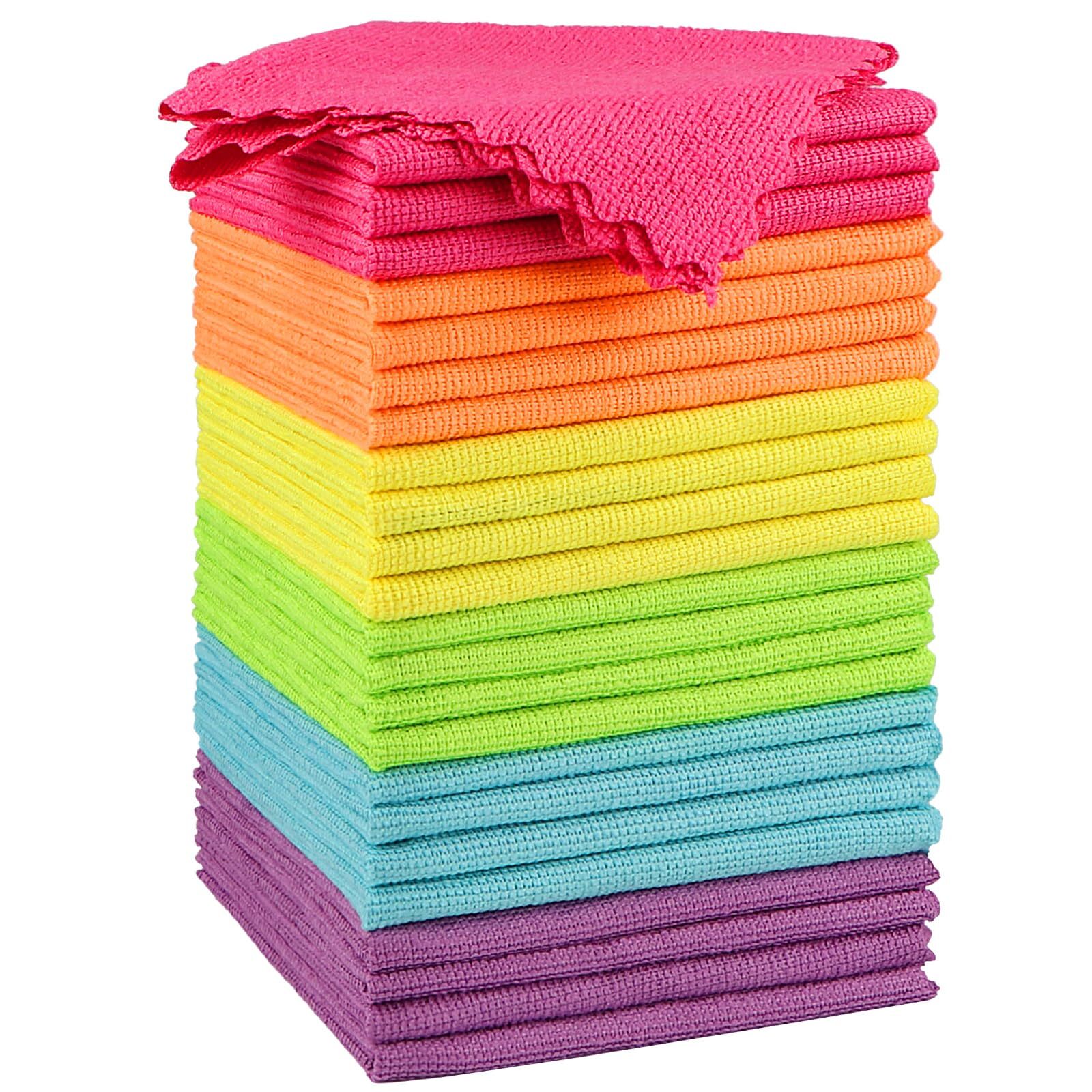 Cleaning Cloths Pack Of 24 Highly Absorbent Microfiber Cleaning Supplies Lint Fr
