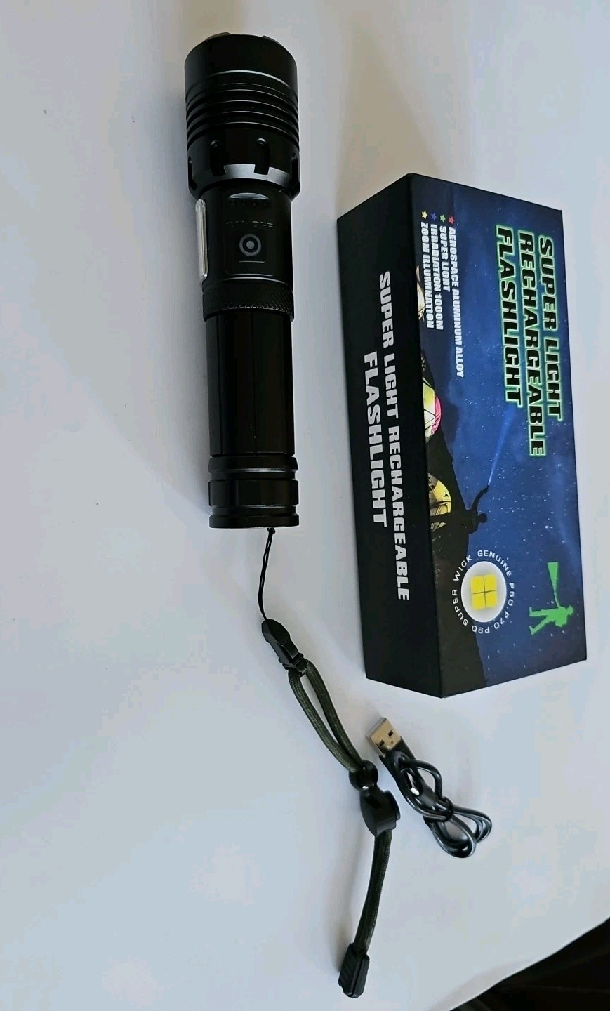 1000000 Lumens Super Bright LED Tactical Flashlight Rechargeable LED Work Light