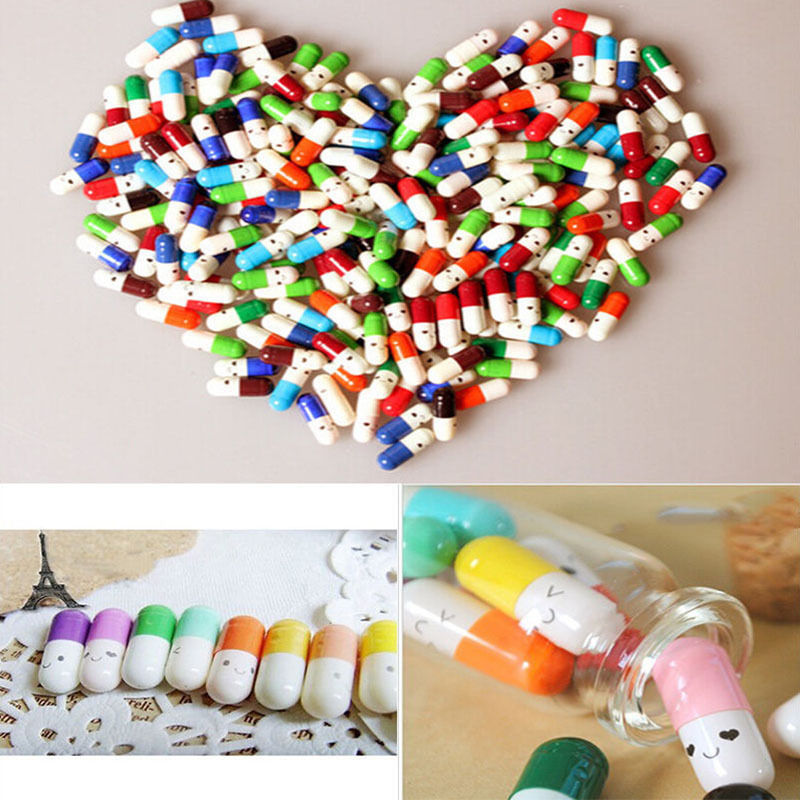 USA SELLER - FREE SHIPPING! 100pc Love Cute Pill Message Letter Note Capsule