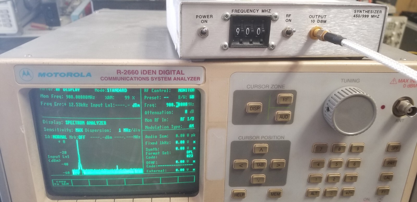 Motorola R-2660 Analyzer TESTED OK Tracking Gen Spectrum Enhance Cable fault etc