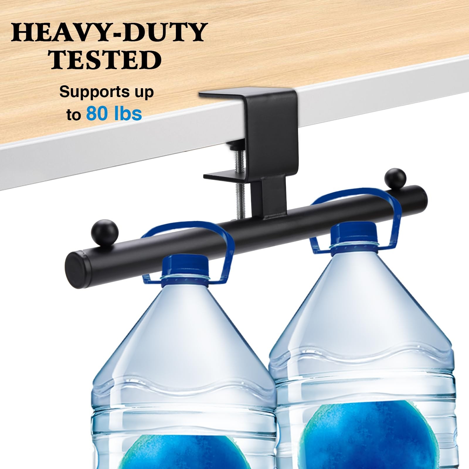 Heavy-Duty Bag Hook for Desk or Table - Alloy 80lbs Capacity Backpack Black