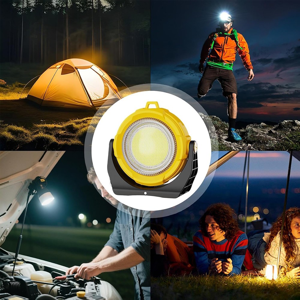 Portable LED Solar Work Light USB Rechargeable Emergency Worklight Security Lamp