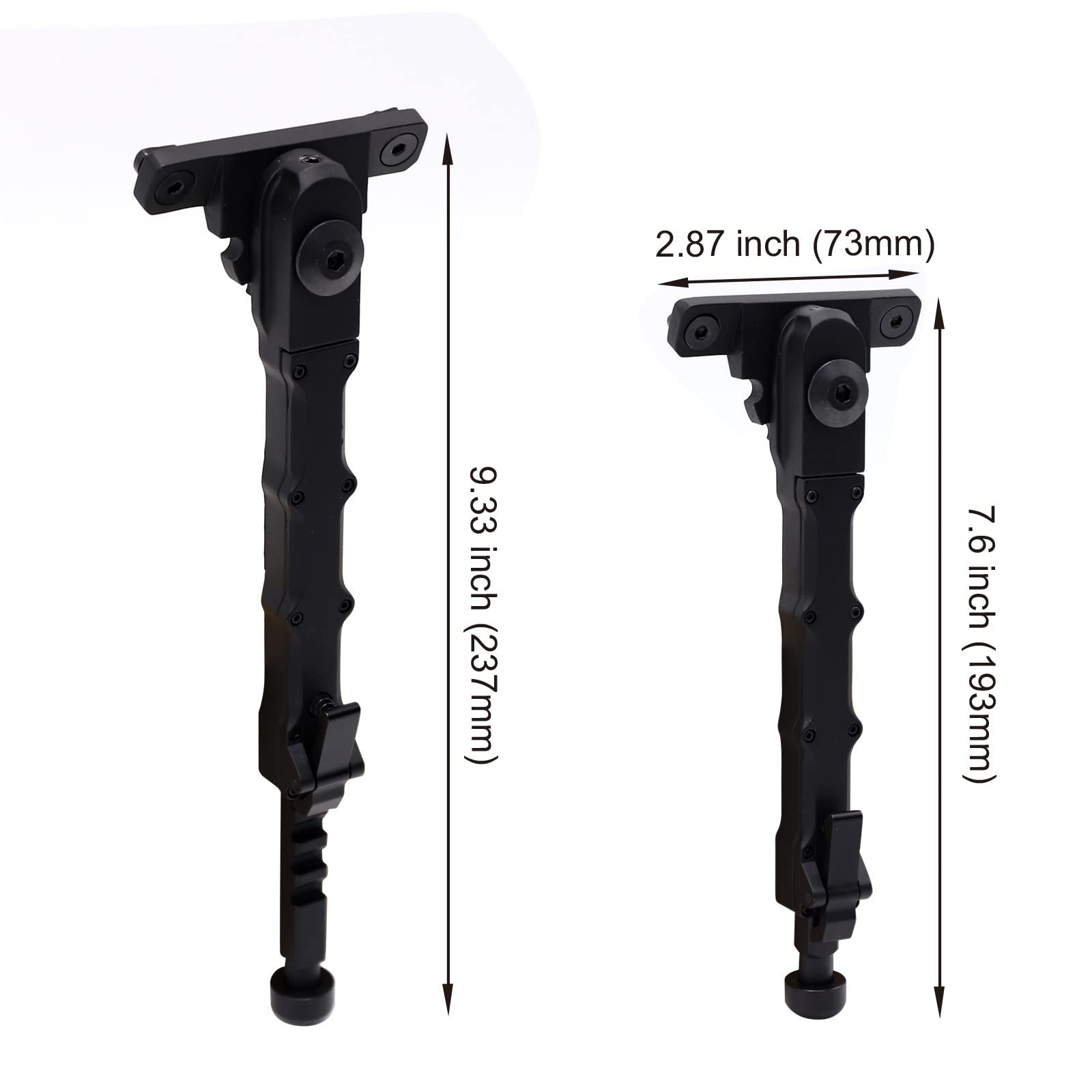 Adjustable, Tactical Folding Tripod/Bipod, for MSystems, 16.5 to 20.3 cm