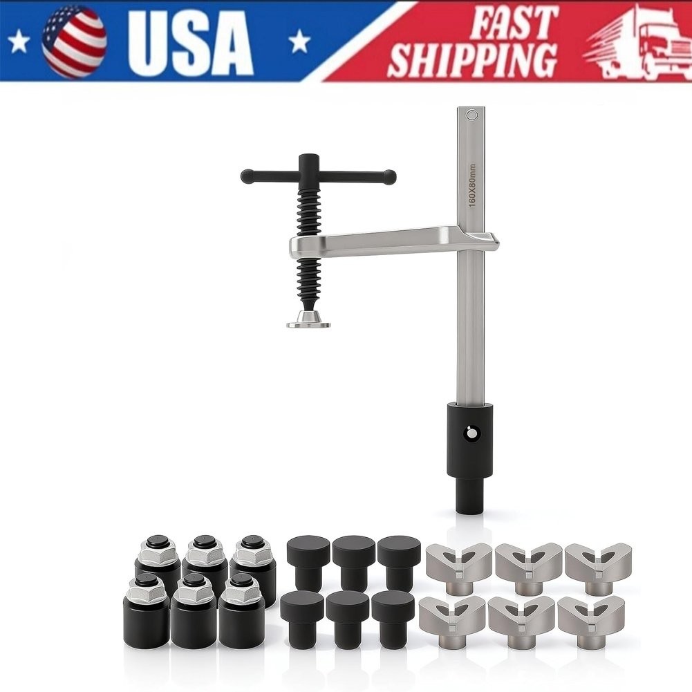 Black Welding Table Clamps and Fixture Pins, 19pcs 5/8in V Blocks, Round Pins,