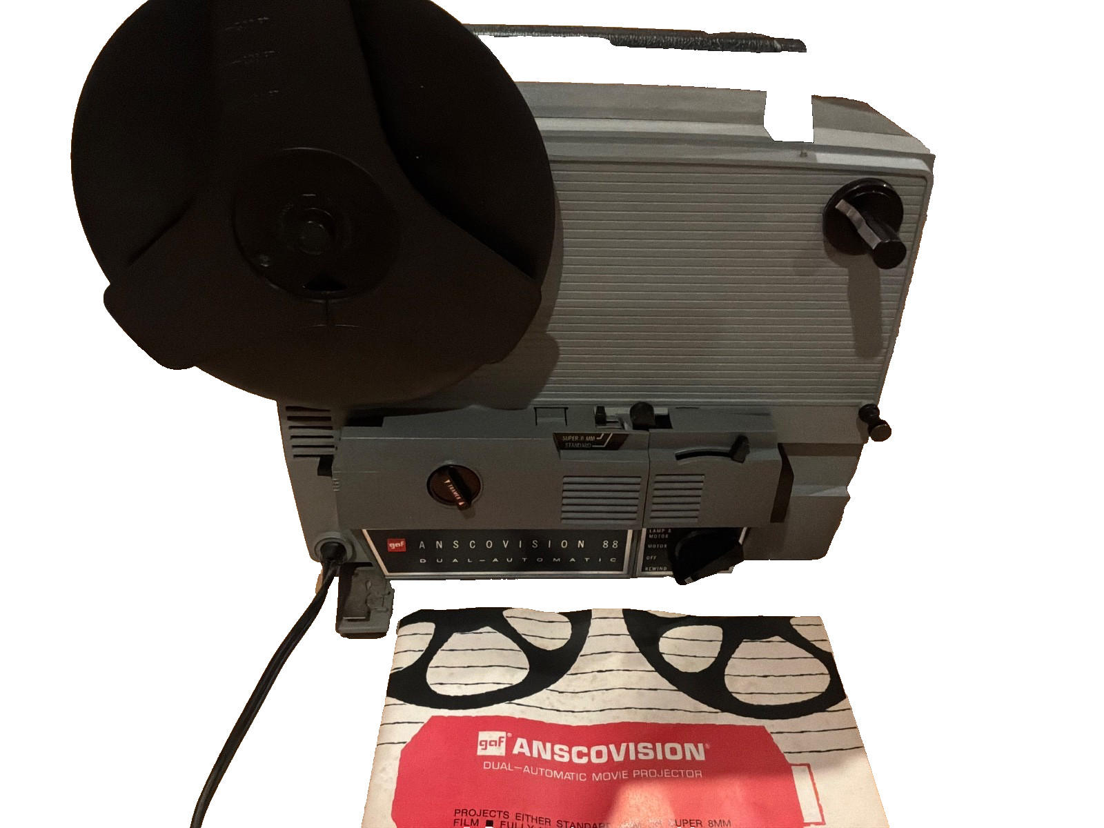 GAF AnscoVision 88 Dual Automatic 8mm Super 8 Movie Projector Works w/ Case VTG