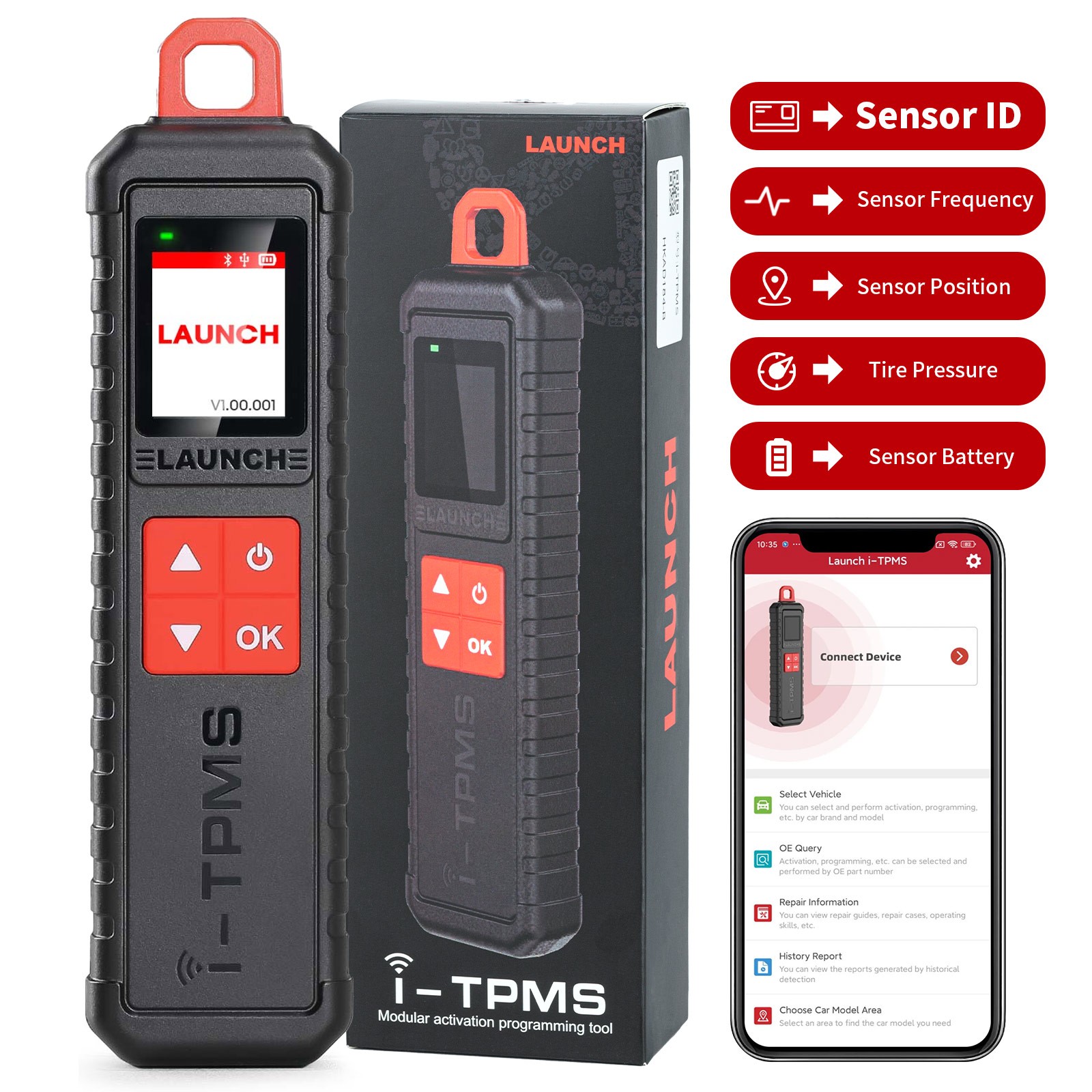 Launch X431 i-TPMS Tire Pressure Detector Handheld Terminator Used with Scanner