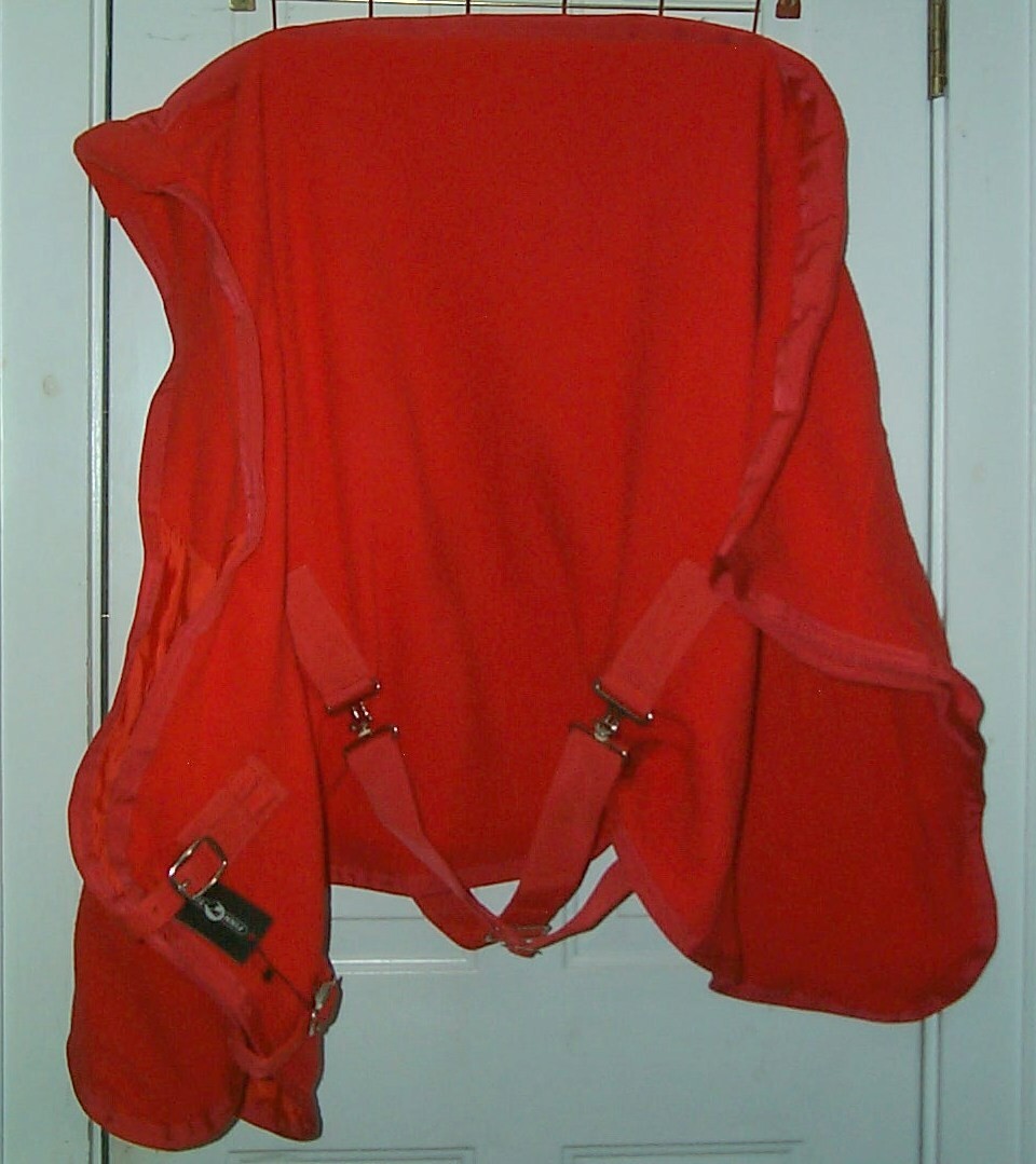 45" (115cm) Finn -Tack Fleece Cooler.  Red, red trim, NIP, Free ship. Adorable!