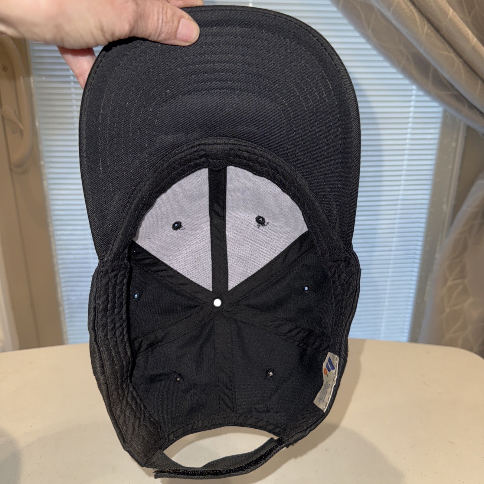 Disney InfINity White Orange Logo Letters on Black Cotton Poly Hat Cap HookLoop