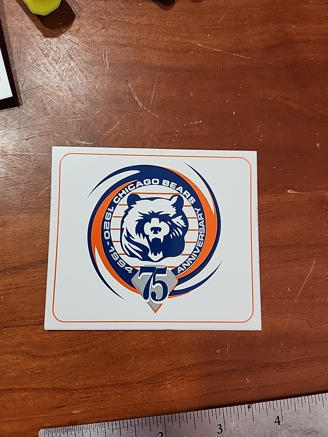 Vintage 1994 Chicago Bears 75th Anniversary 4" Vinyl Sticker