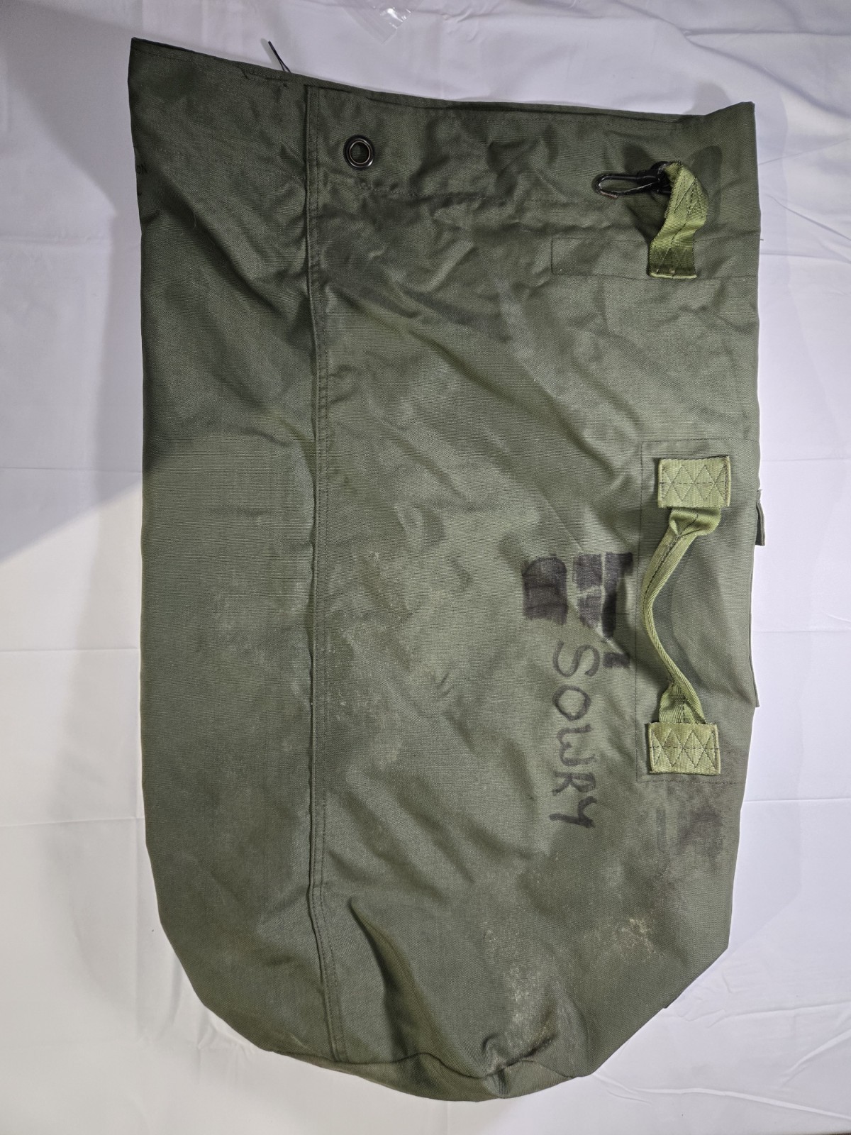 Authentic US Military Duffle Bag, OD Nylon Sea Bag TOP LOAD Duffel GC