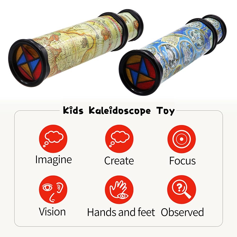 2 Pcs Magic Kaleidoscope,Old World Kaleidoscope Classic Toys,Stretchable Long