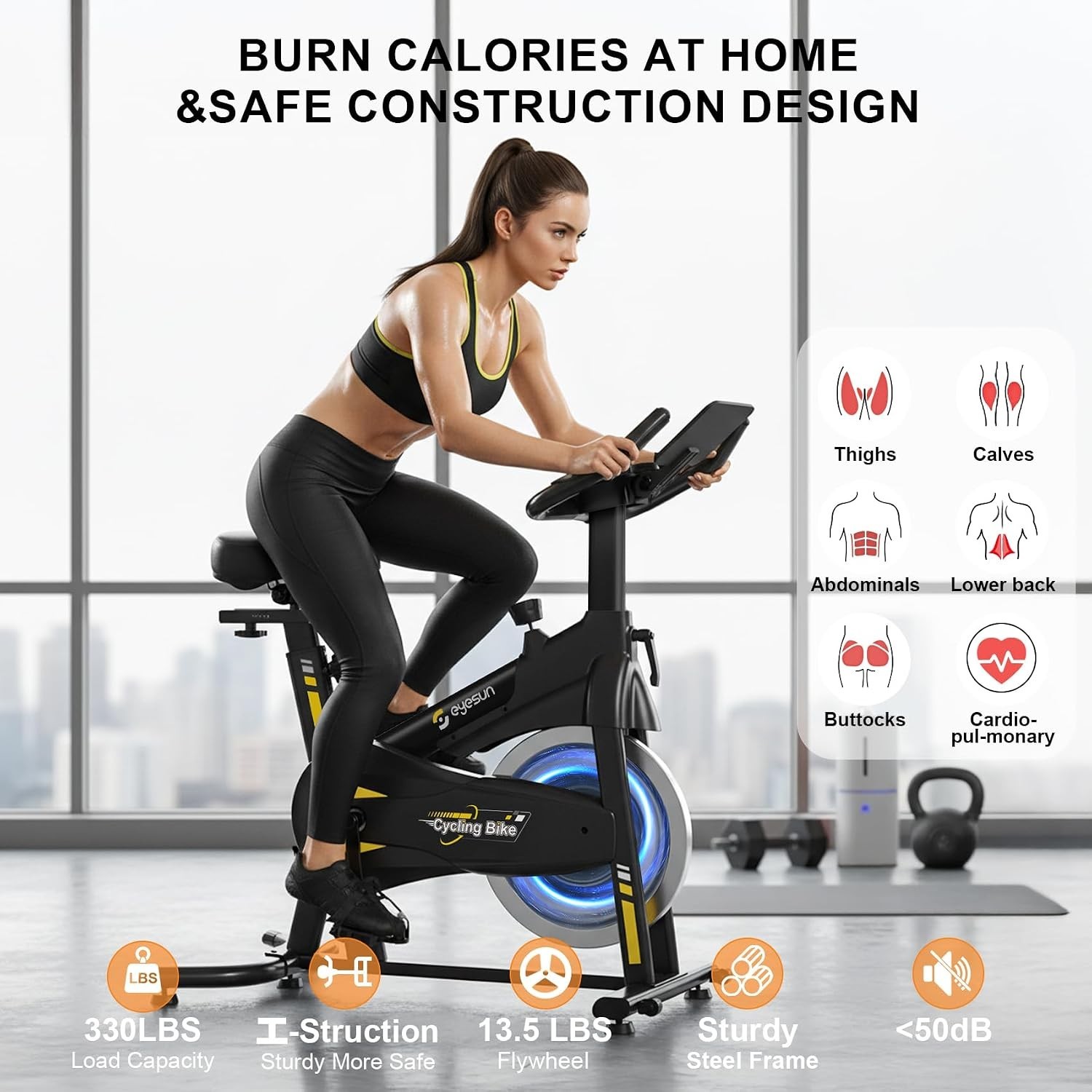 Luxury Exercise Bike for Home with Adjustable Resistance & Bluetooth Integration