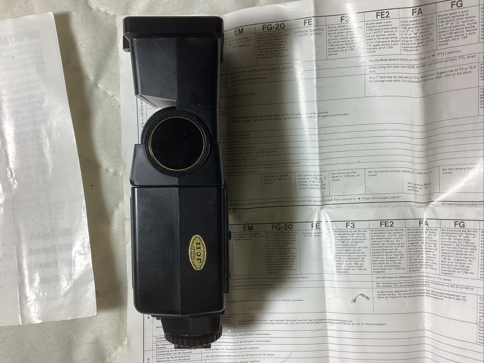Sunpak Thyristor Auto zoom 344D For Nikon Flash