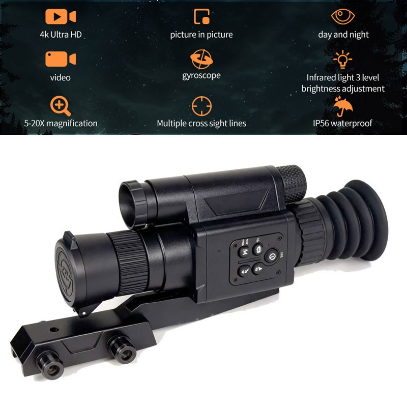 HD 4K Night Vision Monoculars Camera 850NM IR Hunting Observation Outdoors DS-X7