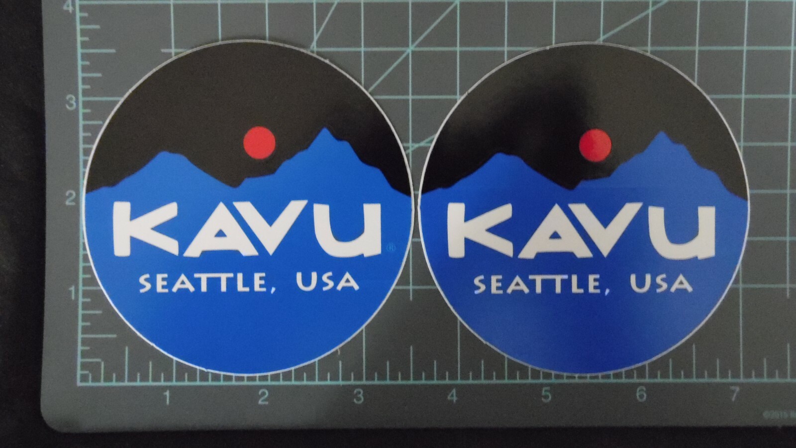 KAVU - seattle washigton - outdoor wear factory sticker x 2
