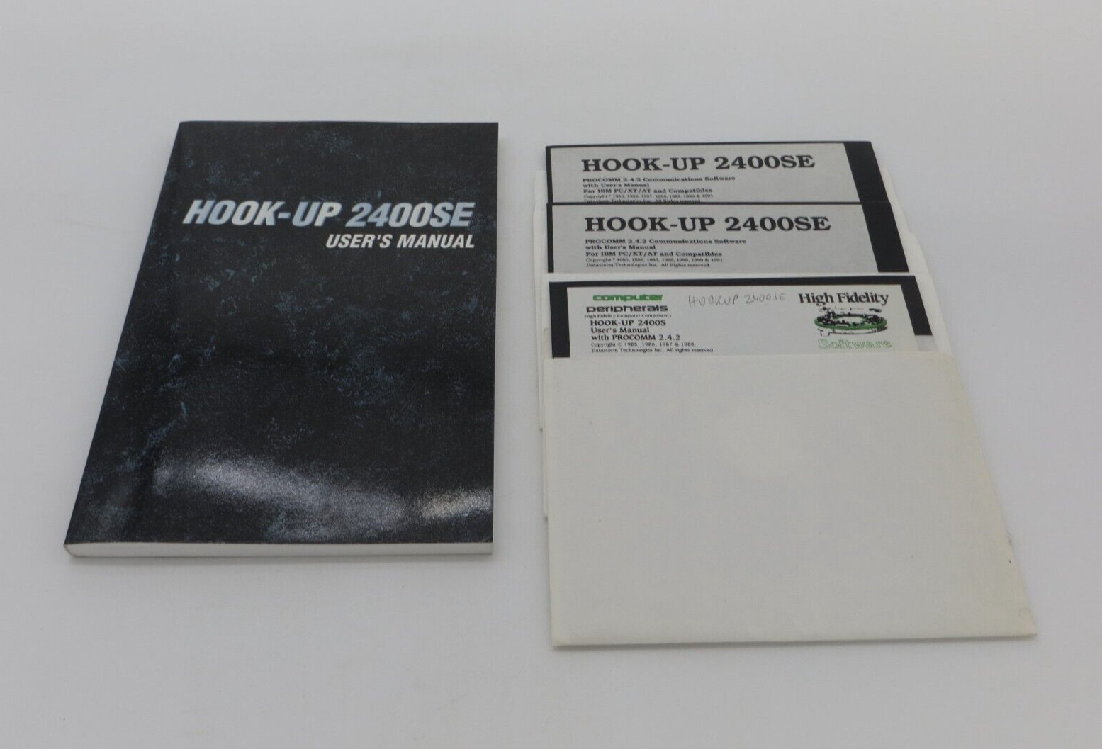 HOOK-UP 2400SE 5.25" Floppy Disks & User's Manual computer software vintage