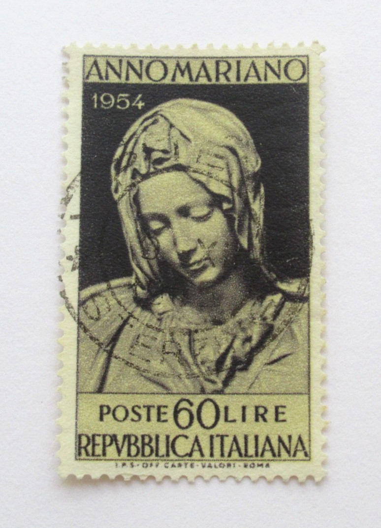 Italy Stamp Scott 664 Anno Mariano 60 Lire 1954 Used