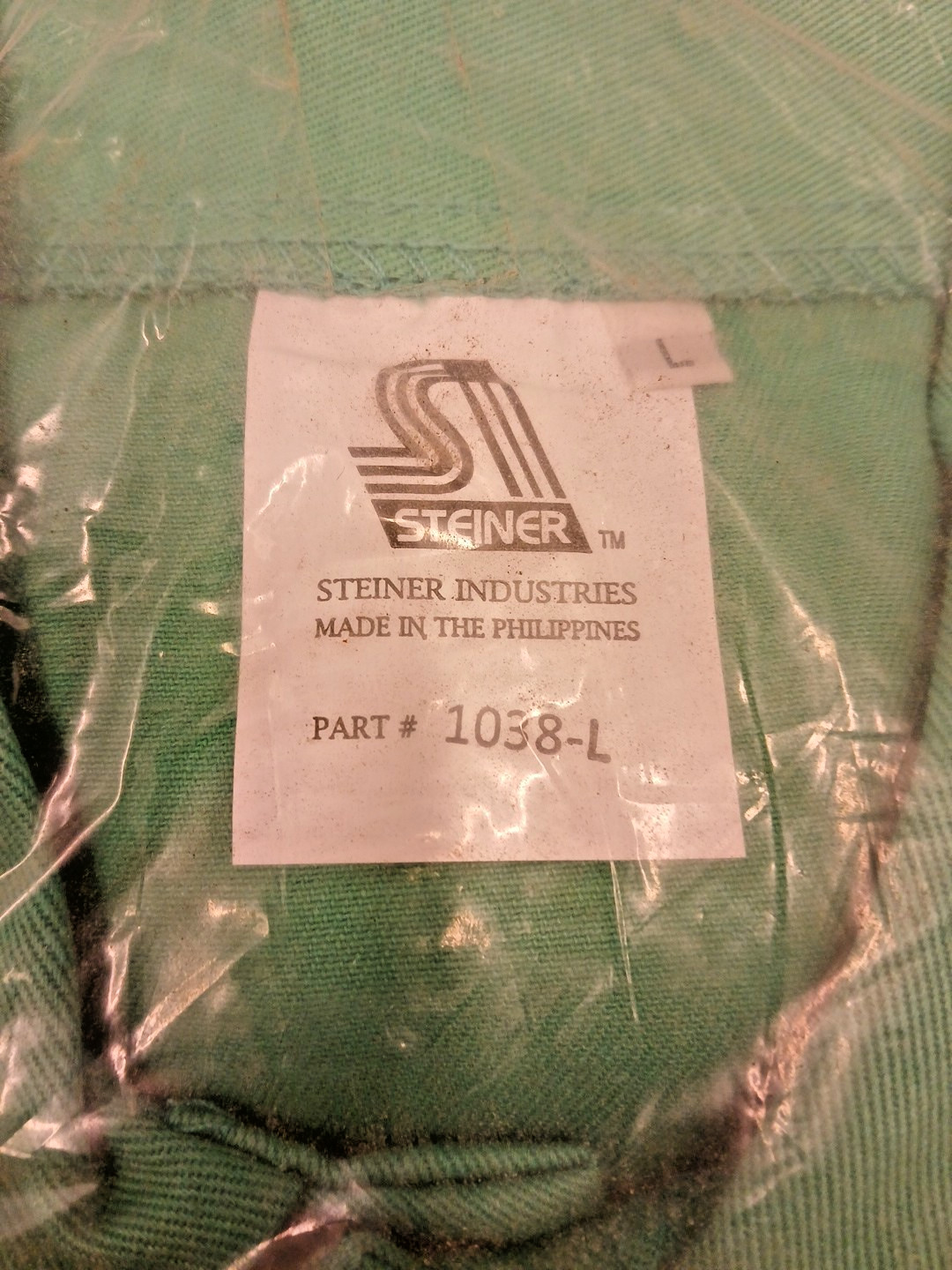 STEINER 1038-L Welding Jacket,L,30",Green 9PTX9